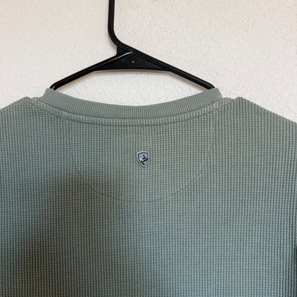Kuhl Womens Sage Green Waffle Knit Henley Long Sleeve Shirt Gorpcore Outdoor - Picture 4 of 7